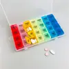 Pastillero semanal, caja de almacenamiento de grado alimenticio estilo inglés, caja de medicamentos