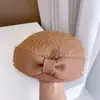 Boina de Lã Vintage de Luxo Leve para Mulheres Chapéu Elegante Belle com Laço para o Inverno Chapéu de Comissária de Bordo Moderno Versátil Tendência