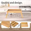 Bandeja plegable creativa de bambú y madera para uso doméstico para laptop en la cama, bandeja de desayuno para sofá perezoso