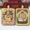 Nuevo Colgante Thangka del Señor Dragón Cinco con un Lado para el Señor Dragón Cinco y un Lado para el Buda Protector, Colgante Thangka Tridimensional de Doble Cara
