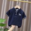 Meninos verão nova camisa pólo médio e grande das crianças de manga curta t- camisa top one- piece entrega meninos camisa pólo