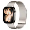 Correa Aplicable para Apple Watch apple iwatch11 Correa 06 Línea Tejido Liso Dos Secciones Doble Magnético Acero Milanesa Correa