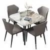 Mesa de Comedor de Pizarra con Forma de Vientre de Caballo y Juego de Sillas para Uso en Casa, Adecuado para Apartamentos Pequeños, Mesa Moderna Minimalista de Lujo Ligero Mate y Brillante