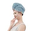 Nuevo producto forro polar de bambú encaje de cáñamo doble forro polar de coral gorro de ducha suave absorbente turbante adulto para el hogar gorro de ducha venta al por mayor