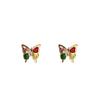 Agulha de prata Nova chegada Luz Luxo Requintado Bonito Cor Brincos de borboleta Feminino Primavera e Verão Alto Nível Elegante All-Match Brincos Brincos