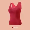 Ropa interior térmica de temperatura constante con almohadilla en el pecho, sin sujetador, moldeadora corporal no abrasiva, abdominal, catiónica, con cepillado, chaleco cálido, engrosado