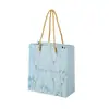 Sacolas de Papel Florais Transfronteiriças, Sacolas Tote Transfronteiriças, Sacolas de Presente, Sacolas de Presente de Aniversário de Luxo, Sacolas Simples com Alça de Sino