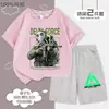 Delta Action Colaboración Manga Corta Pantalones Cortos Verano Niños Estilo Anime Atuendo Casual Nuevo Top de Manga Corta