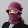 Sombreros para mujeres de mediana edad y ancianas, sombrero cálido de invierno para mamá, grueso con terciopelo, sombrero tipo cubo para personas mayores, abuela, sombrero de lana tejido para señora mayor