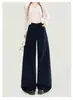 Pantalones de Mujer Premium de Algodón Ecológico con Corte Curvo, Nuevos Pantalones de Otoño de Cintura Alta Adelgazantes de Pierna Ancha, Pantalones Casuales Sueltos y Elegantes para Mujeres Altas