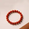Pulsera de Ágata Roja del Sur Natural para Cumpleaños de Mujer Año Xiaomi Cuentas Pulsera de Ágata de Círculo Único Rojo del Sur para Novia Regalo de Vacaciones