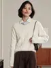 [Mesmo Estilo do Lp] Suéter de Caxemira para Mulheres, Gola Redonda, Caimento Solto, Quente, Emagrecedor, Tricô Trançado, Tricô Puyuan, Roupas Femininas Lp