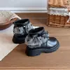 Botas curtas Martin para meninas 2026 Outono/Inverno Novo Estilo Veludo Plus Lolita Xadrez Renda Princesa Infantil Botas de Couro com Solado Macio