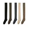 ¡Previene las piernas frías de la vejez! Calcetines Cepillados Hasta la Rodilla Calcetines de Color Puro para Mujer Otoño e Invierno Rodilleras Altas Calcetines Gruesos Hasta la Rodilla
