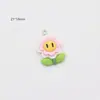 Flor de Color Resina Cactus Aguacate Zanahoria Colgante DIY Pendientes Hechos a Mano Llavero Accesorios Colgante