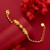 Família Zhou com pulseira de contas duplas corajosas banhadas a ouro pulseira de contas redondas de ouro vivas de areia do Vietnã atacado para mulheres