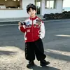 Chaqueta de Motocicleta de Primavera para Niños 2026 Nueva Elegante Moda Infantil Primavera y Otoño Niño Guapo Chaqueta de Béisbol Tendencia