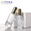 Botella Esencial de Vidrio Transparente de Fondo Grueso 15ml 30ml Botella Gotero con Presión Producto Original para Cuidado de la Piel Botella Dispensadora de Líquido
