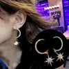 Novos Brincos Estrela Elegantes Moda Coreana Brincos Longos Lua All-match Distintivos Brincos de Celebridade da Internet para Mulheres