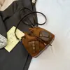 Bolsa Transversal Fosca Vintage para Mulheres, Bolsa de Ombro da Moda de Nicho, Bolsa Saco Versátil Simples com Cordão, Comércio Transfronteiriço