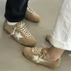 Zapatillas de Cuero Genuino de Suela Fina para Mujer, Zapatos Deportivos Casuales Versátiles, Zapatos Retro con Patrón de Estrella Envejecidos, Zapatos de Entrenamiento Alemanes para Mujer