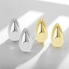 Novos Brincos de Metal em Formato de Gota d'Água da Moda para Meninas em Estilo Japonês e Coreano, com um Toque Descolado e de Alto Padrão Kzce351