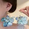 Pendientes Estilo Vacaciones en la Playa, Nuevos Pendientes de Flor de Tela Primavera Verano para Mujer, Modernos y Dulces, Pinzas para Orejas de Bobina de Mosquitos