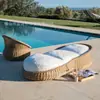 Silla de ratán tres piezas interior balcón combinación de sofá patio villa mesa y silla tipo ratán exterior muebles de exterior protección solar
