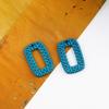 Accesorios de joyería hechos a mano DIY imitación ratán tejido redondo rectangular hueco resina colgante aretes aretes material