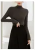 Nueva colección de otoño e invierno para mujer: capa base de manga larga, corte ajustado, que favorece la figura, color liso, versátil, moderno y elegante