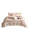 Lujo Ligero Gama Alta 100 Algodón de Fibra Larga Juego de Cama de Cuatro Piezas Funda Nórdica Bordada de Gama Alta Sábana Bajera 100% Algodón Sábana Plana Ropa de Cama