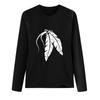 Sudadera Holgada Estampada de Primavera 2023 Cuello Redondo Manga Larga de Algodón Base Fresca Dulce Manga Larga Negra