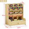 Caja de Almacenamiento Portalápices de Madera Gran Capacidad Multicapa Creativo Moda Portalápices con Múltiples Compartimentos Estante de Almacenamiento para Escritorio de Oficina