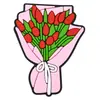 Planta con Flor Grande Accesorios Planos para Joyería Bolsas Accesorios para el Cabello Hechos a Mano Accesorios DIY Parche de Pegamento Suave de PVC Rosa