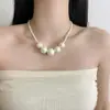 Collar de Cadena de Perlas con Letras Estilo Retro Chanel para Mujer 2025 Nuevo Nicho Elegante Lujo Ligero Sentido del Diseño Cadena para Clavícula