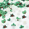 Navidad Transfronteriza Caliente Juego de Copo de Nieve de Resina Hoja Verde Decoración de Árbol de Navidad Empaque de Caja de Regalo Accesorios Hechos a Mano DIY