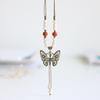 Fornecimento de fábrica de corrente de suéter longa de cerâmica estilo étnico, ornamentos de estilo antigo feminino, colar de borboleta artístico retrô estilo chinês