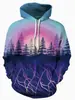 Nova Blusa de Moletom com Capuz Digital 3D Masculina Solta 2025 Primavera e Outono Masculina Amazon Cross-border Horror
