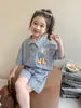 Traje Polo para Niñas Ropa de Verano 2024 Nuevo Estilo Moda de Verano para Niños Ropa de Bebé Niña Conjunto de Dos Piezas