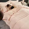 Conjunto de Quatro Peças Inverno Classe A Estilo Levemente Luxuoso Todo Fosco Esculpido Leite Fleece Cobertor Quente Espesso Lençol de Cama Roupa de Cama