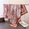 Lenço de seda moda Lenço com estampa de floresta linha simples sarja de seda lenço quadrado grande 90cm xale proteção solar lenço de viagem
