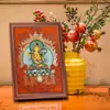 Deus da Riqueza Amarelo Pequeno Thangka Porta-Retrato Ornamento Bodhisattva Manjushri Tara Verde Entrada Sala de Estar Pintura Decorativa Pintura Suspensa Estátua de Buda Adoração