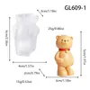 Molde de Silicona Familia de Osos 3D 4 Estilos Postura Sentada Oso de Peluche Vela Aromática Adorno de Yeso Molde Hecho a Mano DIY