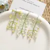 Estilo Mori pequenos ramos frescos lírios flor diy tecidos à mão contas de vidro cor mágica pequenas flores brincos mulheres atacado