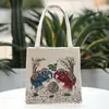 Bolso de Mano Estilo Étnico Bolso de Tela de Arena Bordado Bolso de Tela Mini Casual Fresco Bordado de Hilo Dorado por Ambos Lados Bolso Hanfu