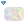 Huagang Gema Rectangular Biselado Fondo Plano Piedra Ópalo Artificial Translúcido Ópalo Sintético Piedra Suelta # Diecisiete B1