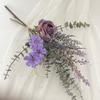 Flor artificial rosa suave combinação flor assado borda rosa buquê comércio exterior flor falsa decoração de mesa flor de seda