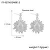 Aretes colgantes elegantes transfronterizos europeos y americanos, lujo ligero exagerado, girasol dorado, para mujer, red de celebridades, flor de sol, acero de titanio chapado en oro