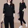 Traje Deportivo Casual para Madres de Mediana Edad y Mayores Conjunto de Dos Piezas de Ropa de Running Casual Holgada para Mujer Nueva de Primavera y Otoño