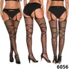 Medias de tirantes con entrepierna abierta para comercio exterior en stock, Medias de tirantes de una sola pieza, Medias de red para mujer, Bodystocking de red sexy